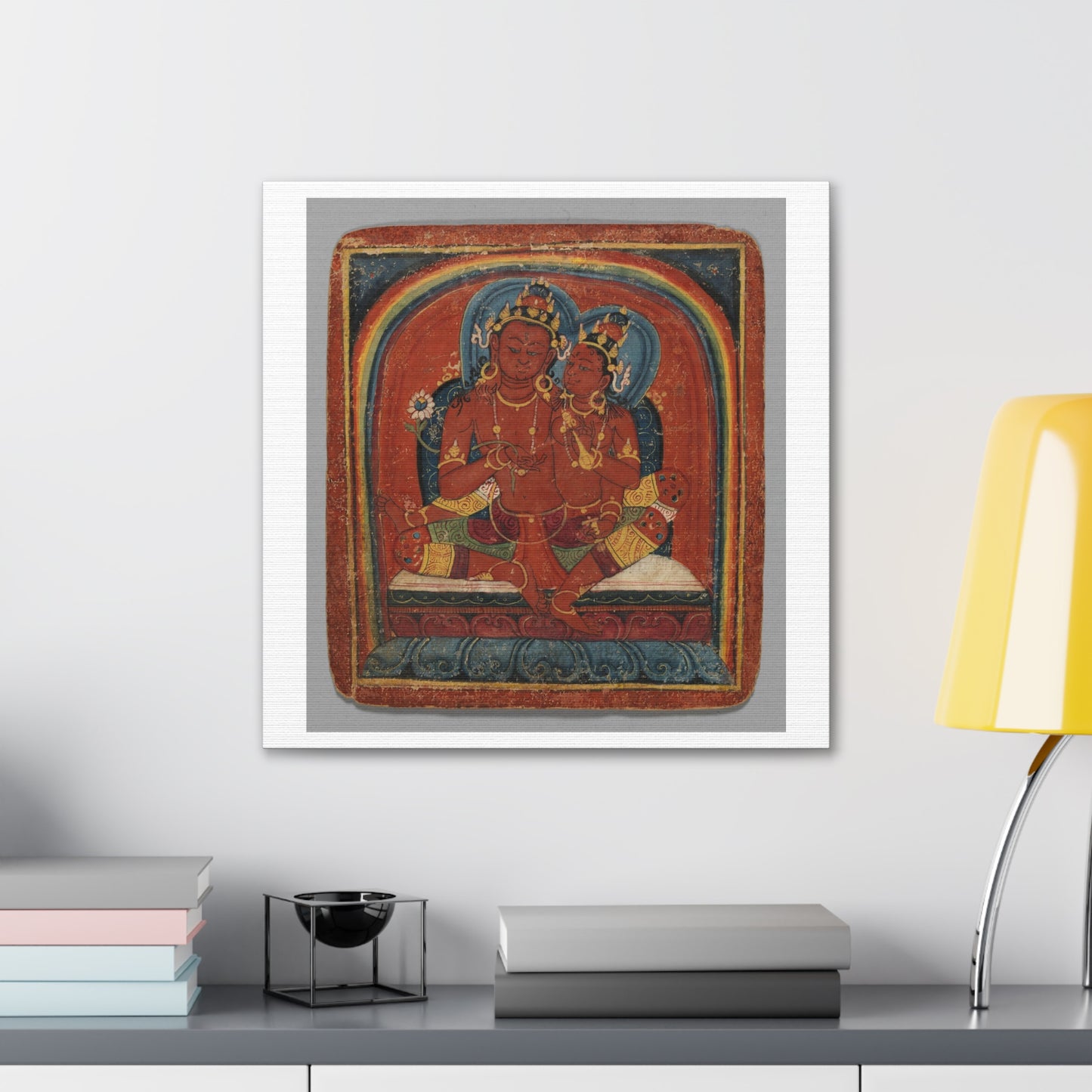 Initiation Card 'Tsakali' Avalokitesvara (circa 1420), Tibet, Art Print from the Original on Canvas