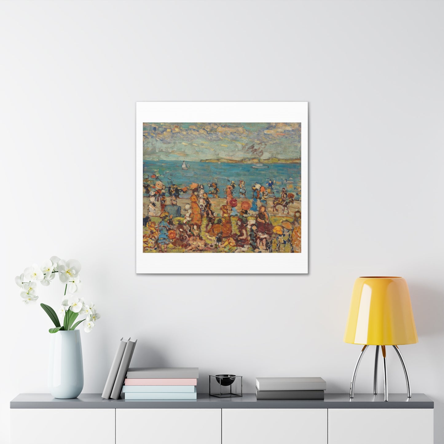 Beach Scene (1910-1913) by Maurice Brazil Prendergast, Art Print from the Original on Canvas