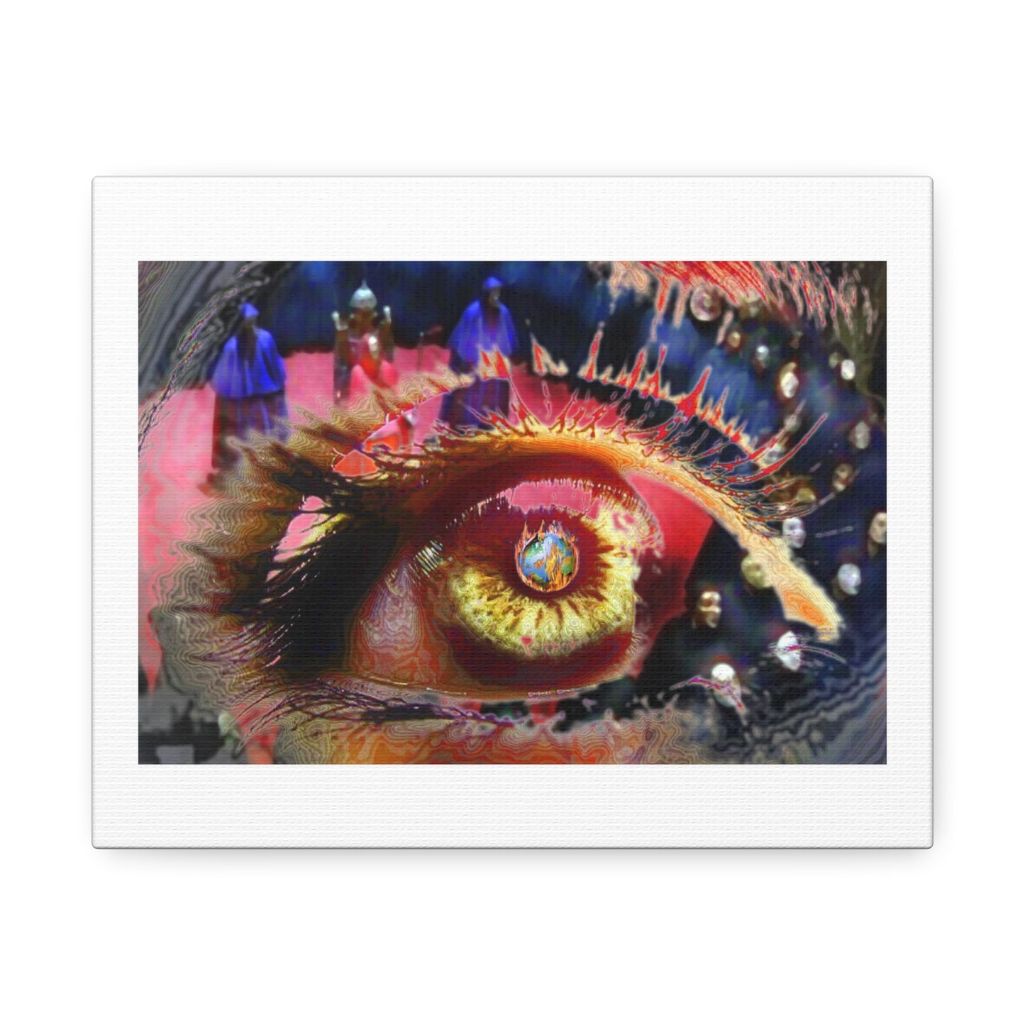 Eyes Wide Shut Psychedelic Art Print on Satin Canvas