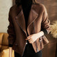 Women's Fashion Drawstring Waist-Tight Woollen Coat