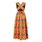 African and Geometric Print Maxi Dress