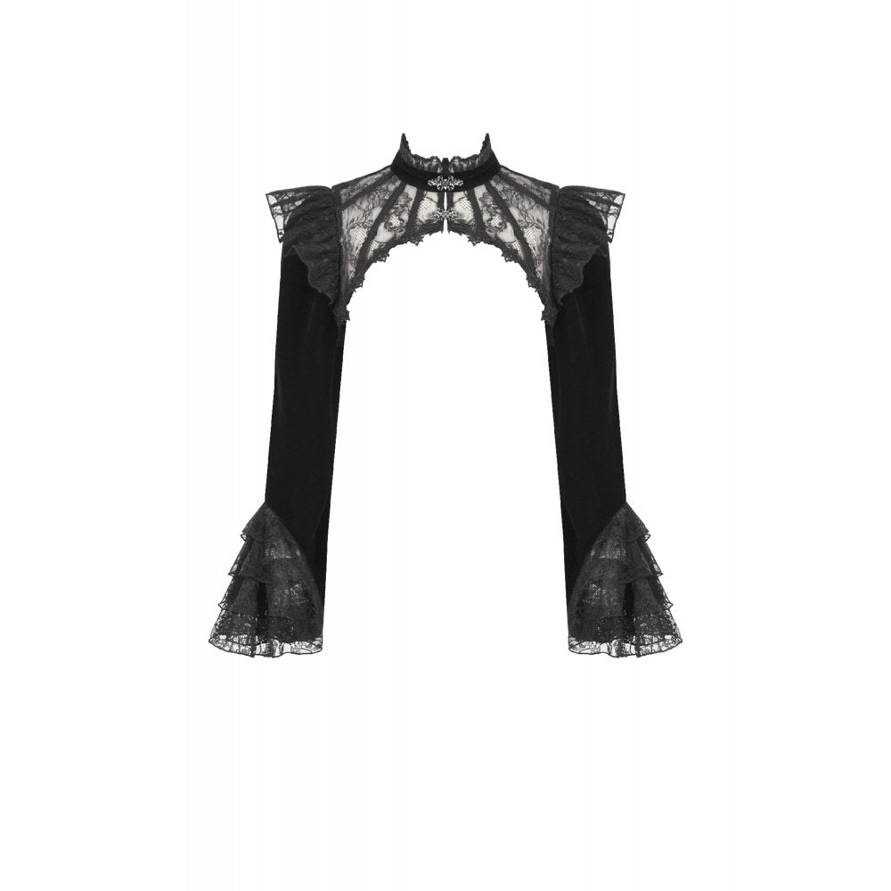 Dark in Love Erzebeth Lace Gothic Bolero Shrug in Black