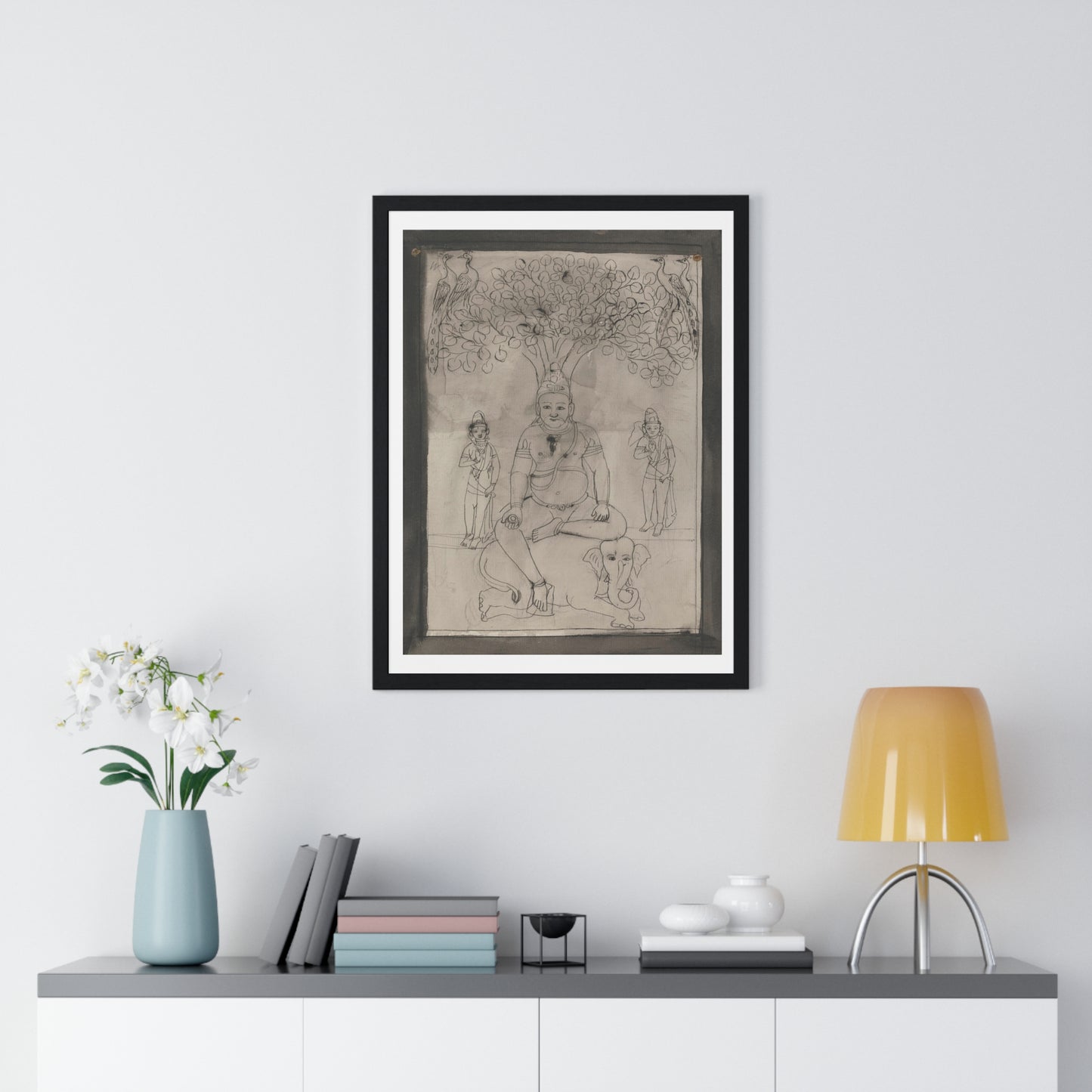 Figure from Indus Sabha (circa 1795), from the Original, Framed Art Print