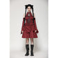 Dark in Love Rosalind Black and Red Tartan Cold Shoulder Halter Neck Dress
