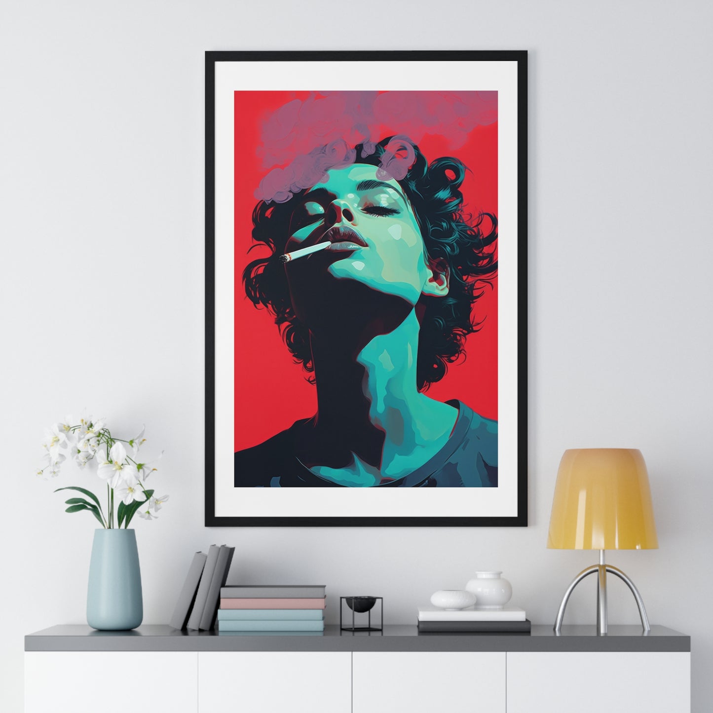 Teenager Art Portrait 'Designed by AI' Wooden Framed Print