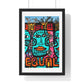 Brightly Coloured Urban Graffiti Mural Artwork, Tribal Faces (2017) Location Unknown, Framed Art Print