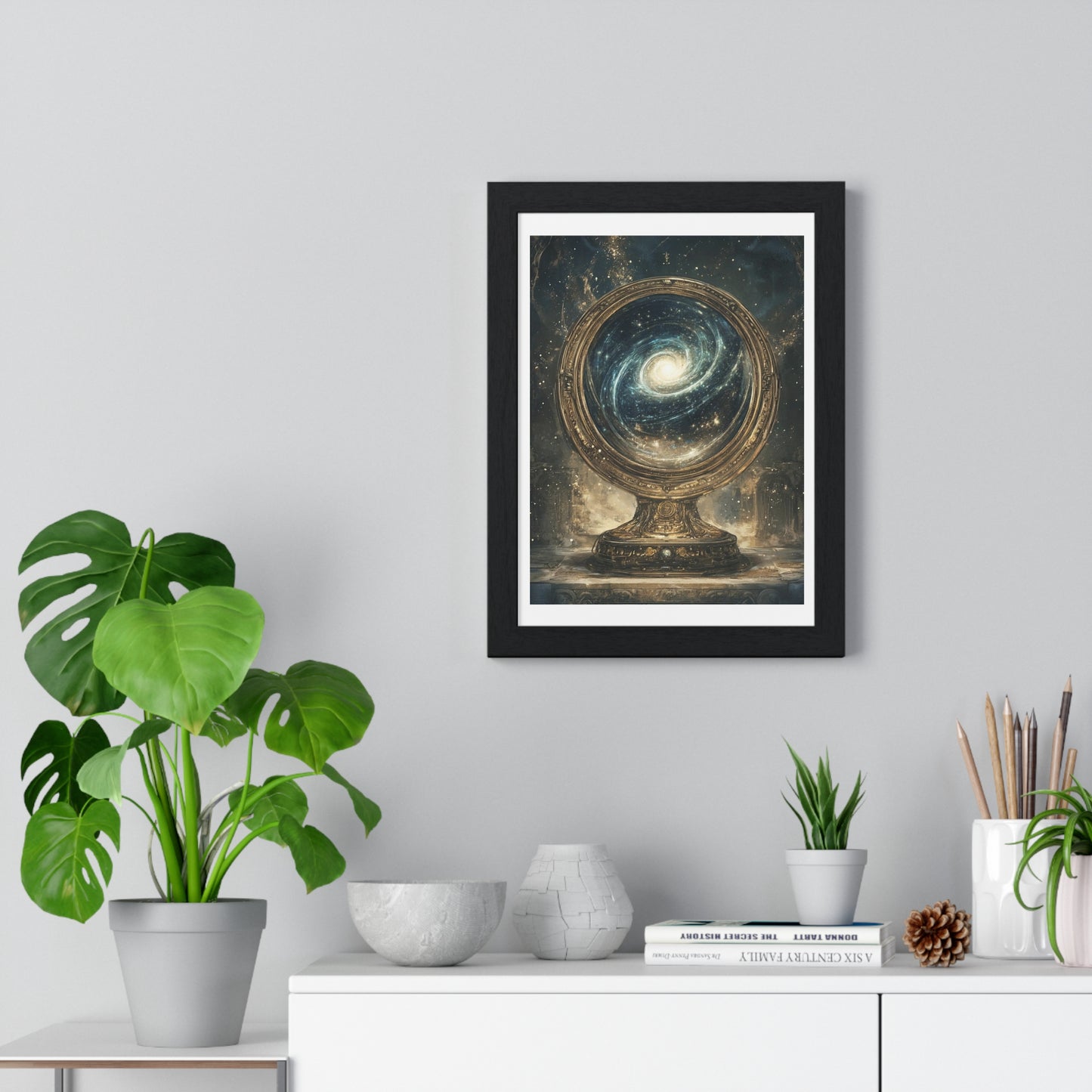 Galactic View, Abstract Art 'Designed by AI', Framed Print