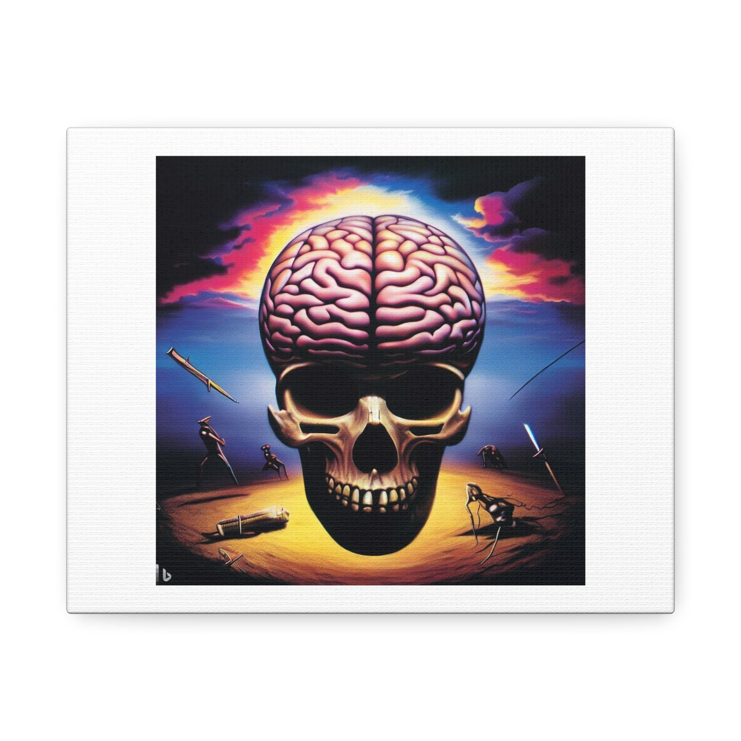 Brain Salad Album Cover Art 'Designed by AI' Print on Satin Canvas