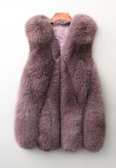 Women's Exaggerated Shoulder Faux Fox Fur Gilet