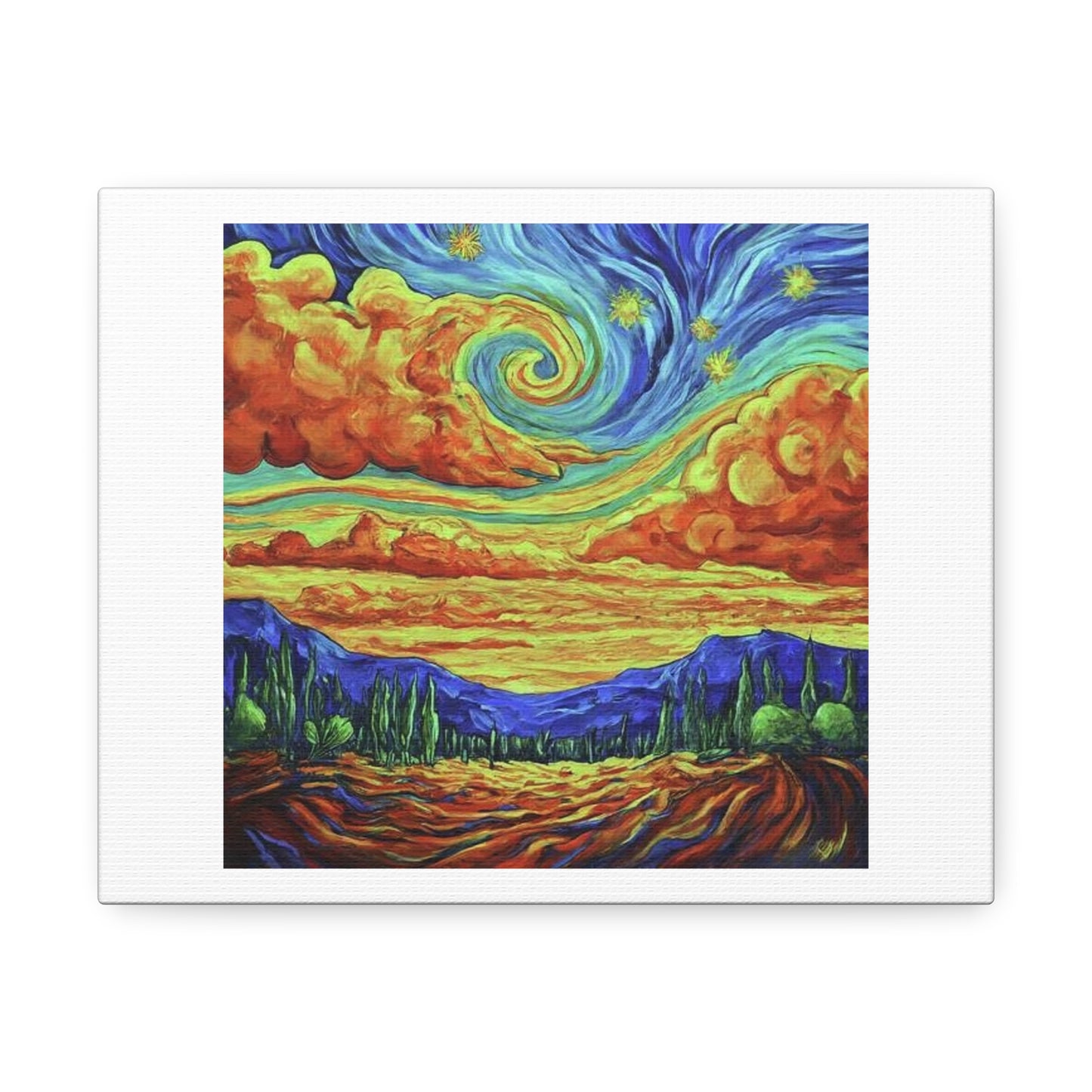 Van Gogh's Swirling Skies II 'Designed by AI' Print on Canvas