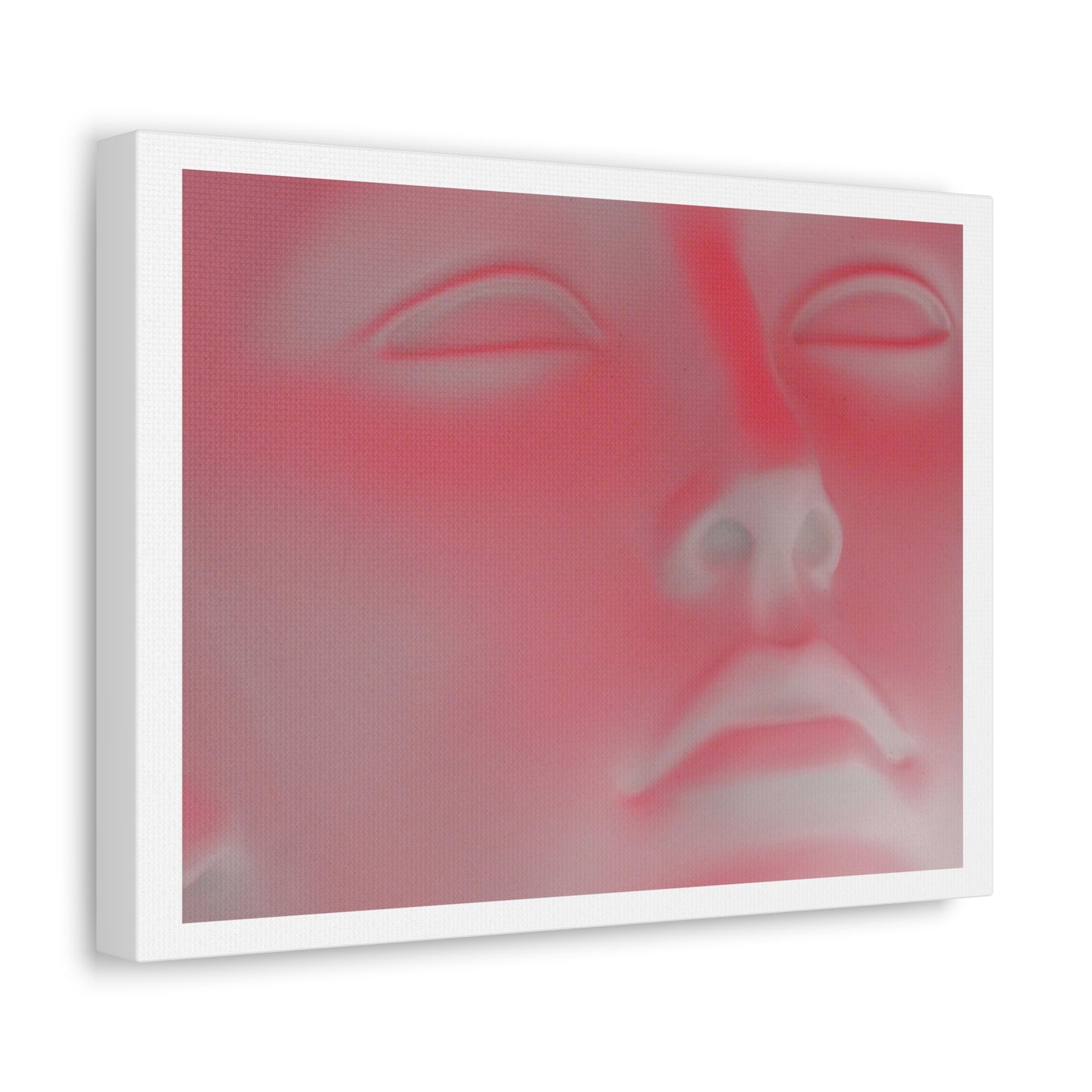 Pink Neon Head Art Print on Satin Canvas, Stretched