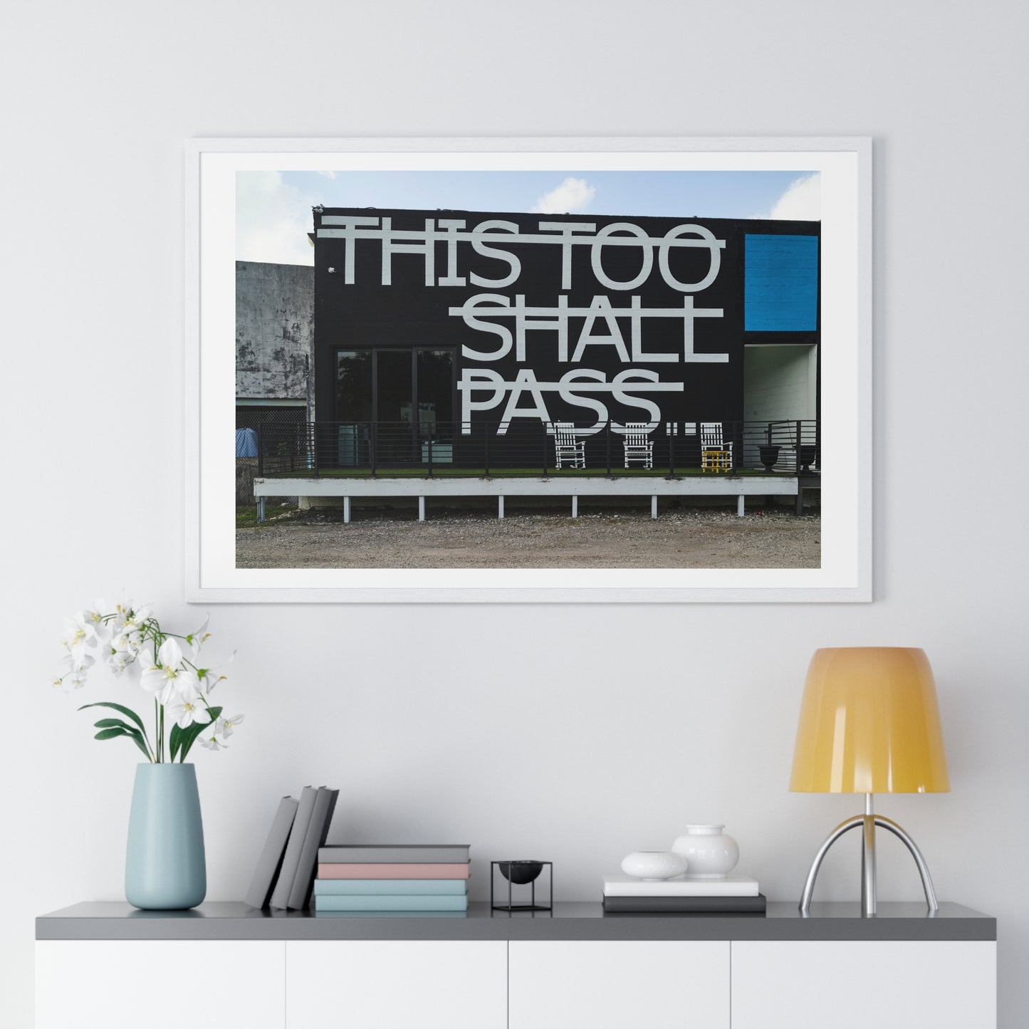 Mural Art 'This Too Shall Pass' in the Wynwood Neighbourhood of Miami, Florida, Framed Print