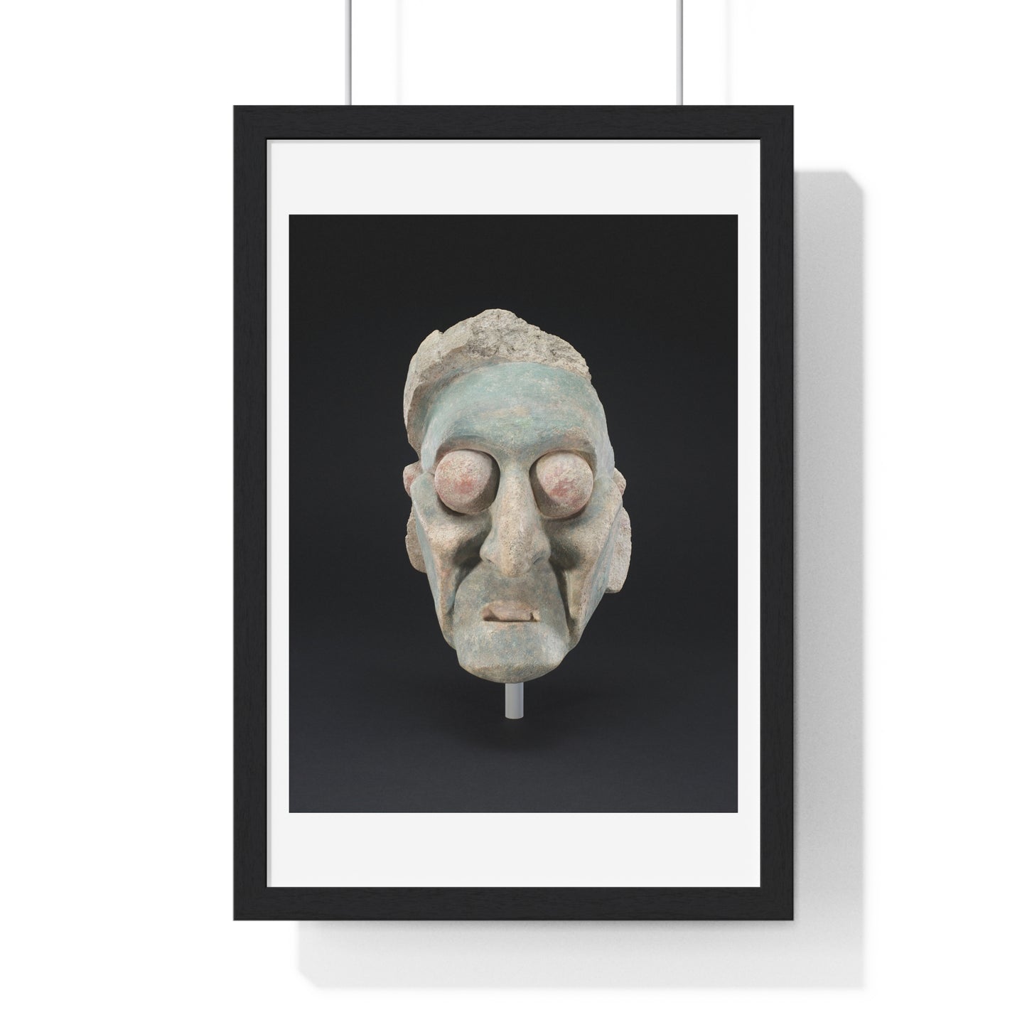 Head from a Figure, Mayan Sculpture (600–909) from the Original, Framed Print