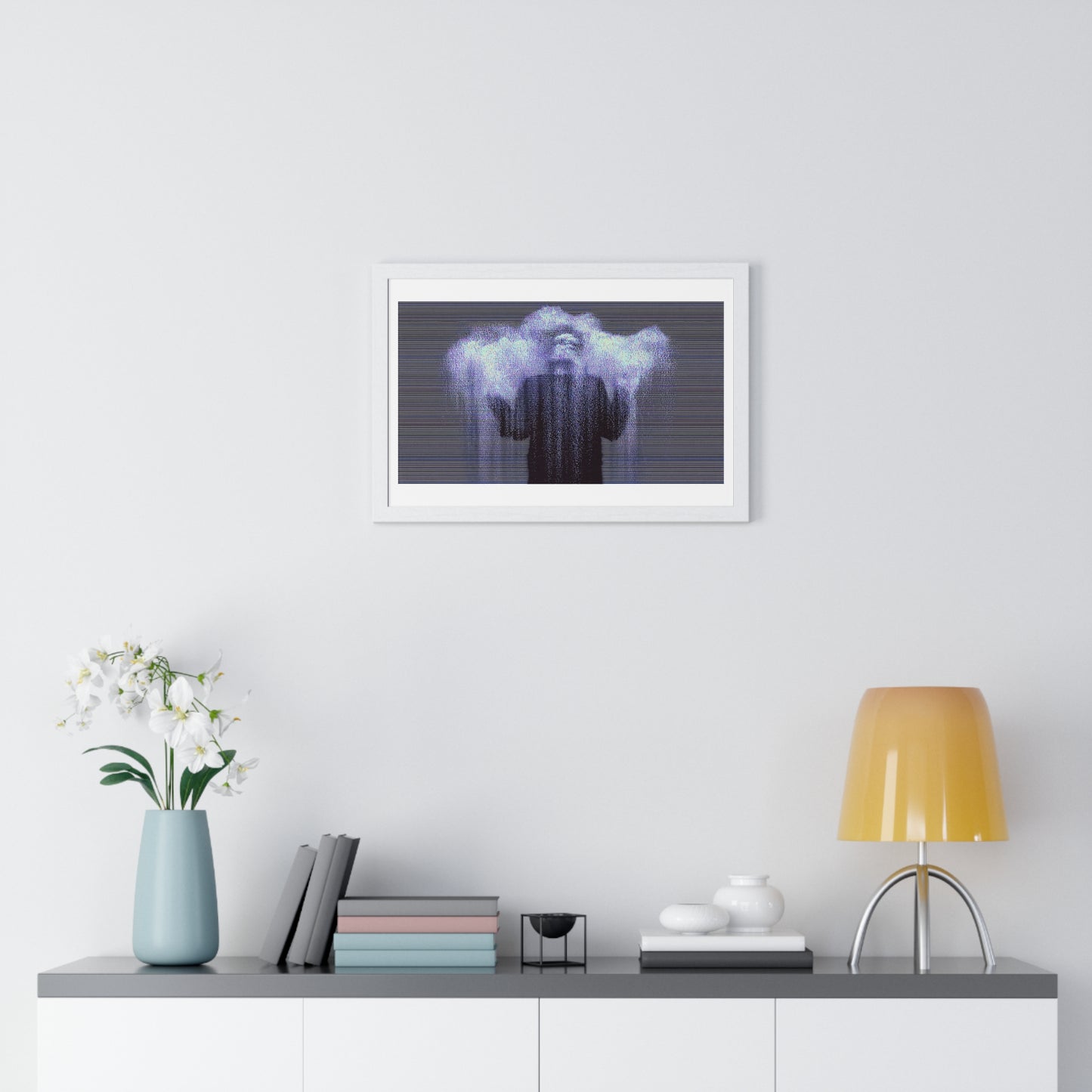 Man in the Energetic Realm, Abstract Art 'Designed by AI' Framed Print