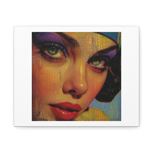 1920s Woman Portrait, Art Print 'Designed by AI' on Satin Canvas