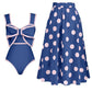 Women's One-Piece Classic Swimsuit with Matching Cover Up Skirt