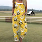 'Flower Power' Women's Casual Suspender Trousers