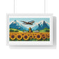 Mona Lisa in a Sunflower Meadow, Abstract Art 'Designed by AI' Framed Print