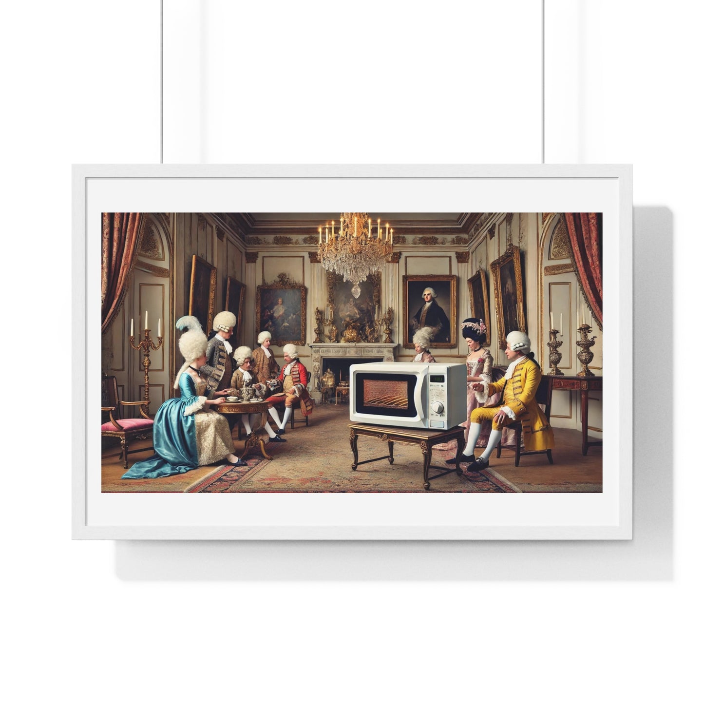 Aristocracy Regally Heating Their Own Tea, Abstract Art 'Designed by AI' Framed Print