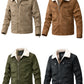 Men's Suede Fabric Jacket, Berber Fleece Collar Short Coat