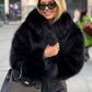 Thick Winter Plush Women's Fashion Bolero Jacket, Large Lapel