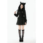 Dark in Love Cat-Ear Faux Fur-Trim Gothic Hooded Coat