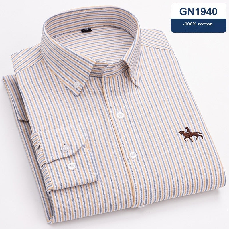 Classic Men's Oxford Cloth Button-Down (OCBD) Long-Sleeve Shirt, Plus Sizes