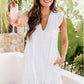Lightweight Jacquard Dress with Pockets, Summer Sleeveless Cut-Out Beach Midi Dress