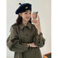 Women's Retro Lantern Sleeve Mid-Length Fashion Trench Coat