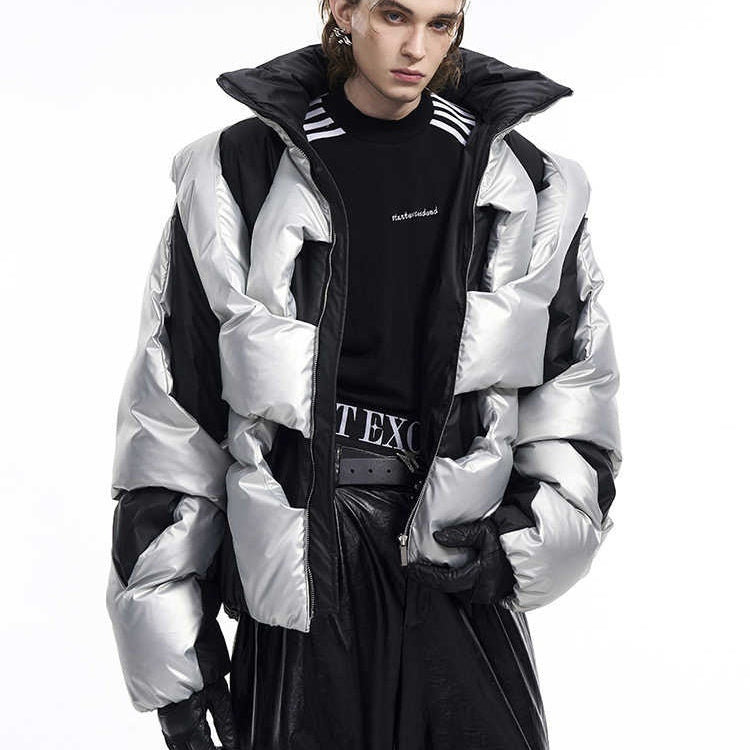 Vireous Deconstructed Avant Garde Unisex Thickened Down Cotton-Padded Coat