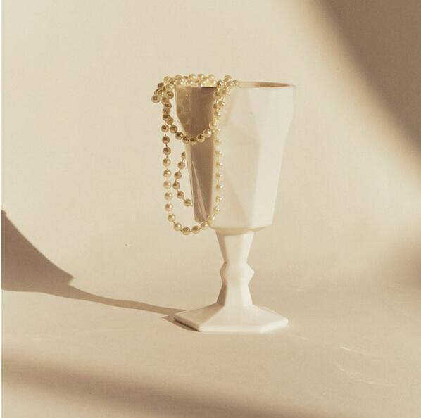 'White Jade' Sculpture Wine Goblet