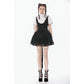 Dark in Love Court-Style Black and White Lace Blouse