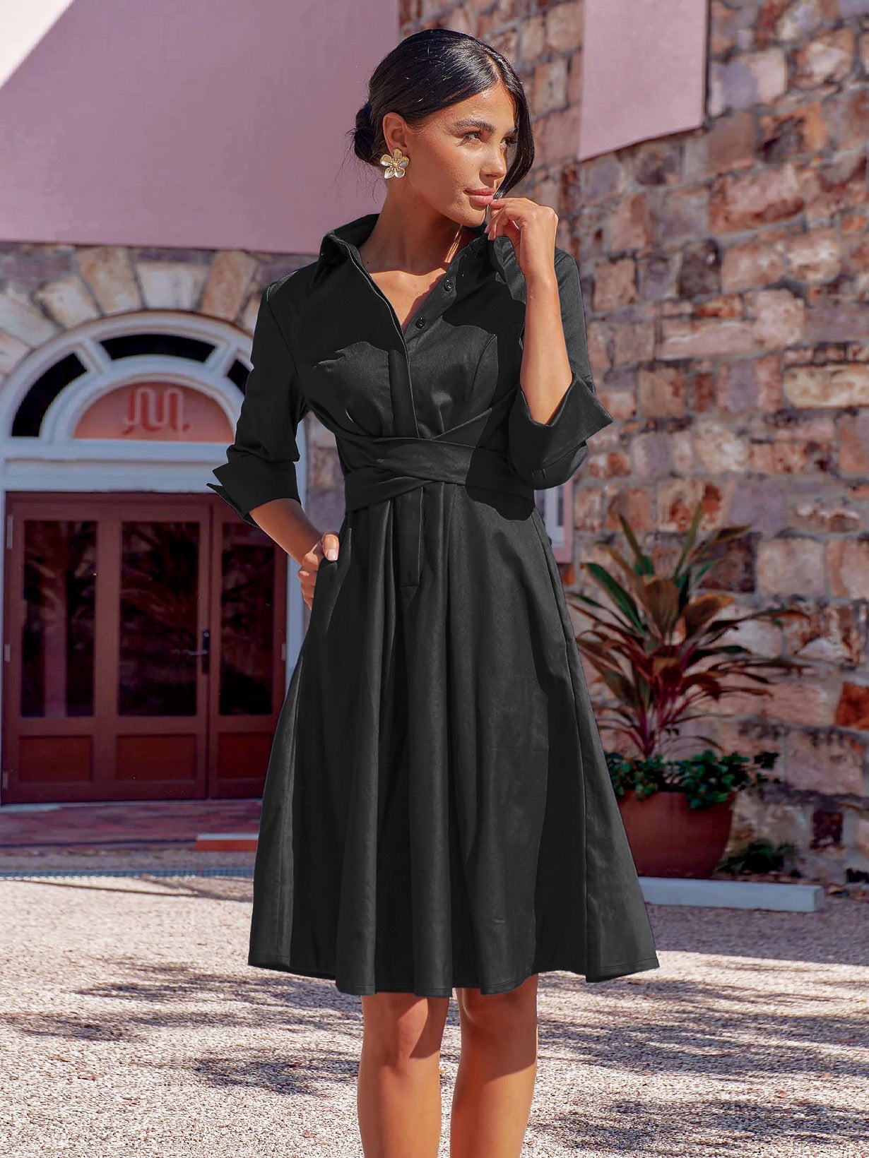 Vireous Timeless Elegant Shirt Dress, Spring and Autumn Collection