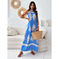 Vireous Fashion Printed Women's Bohemian Long Slip Dress, Spring and Summer Collection