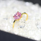 Women's Engagement Ring, Traditional Four-Claw Zirconia Gold Plated