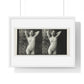 Portrait of a Naked Woman (1873–1910) Vintage Black & White Photography from the Original, Framed Art Print