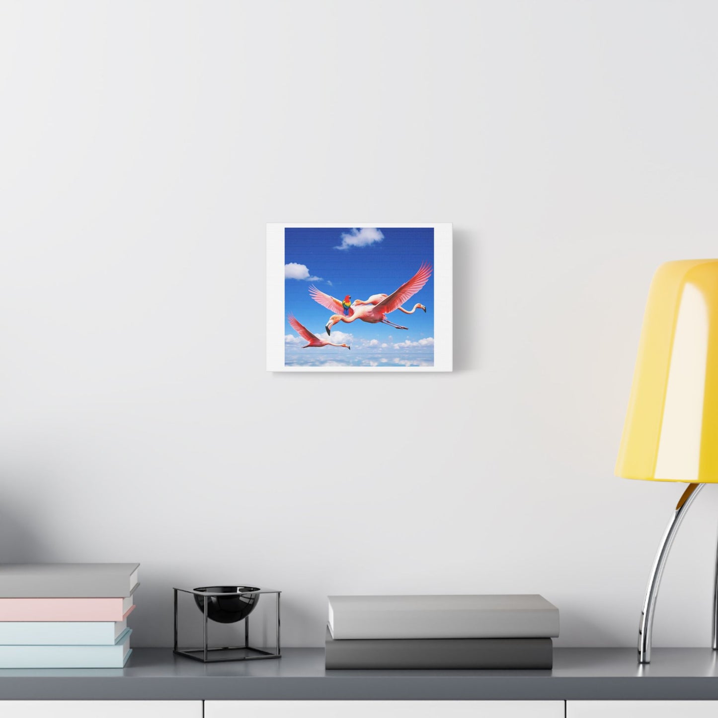 What a Ride! Flamingo Art II 'Designed by AI' Print on Canvas