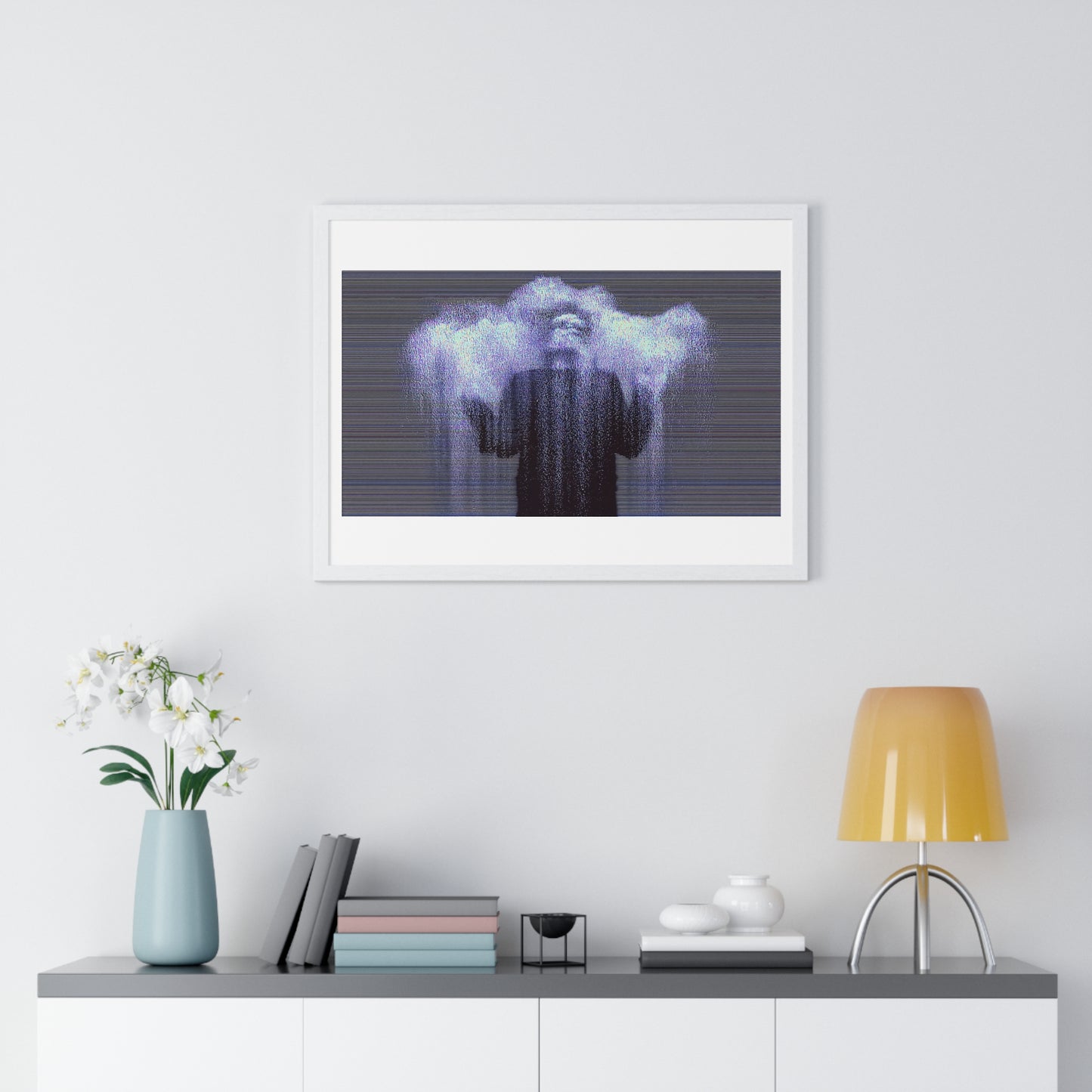 Man in the Energetic Realm, Abstract Art 'Designed by AI' Framed Print