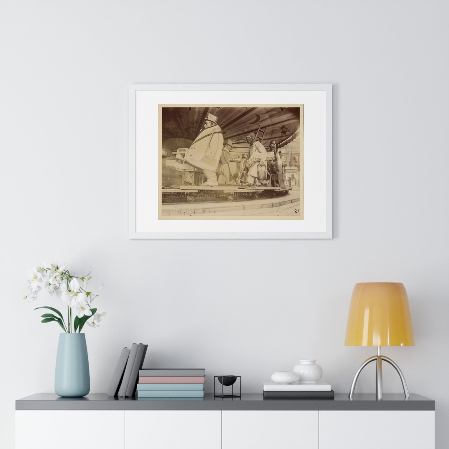 Vintage Photography 'Fête du Trone' by Eugène Atget, from the Original, Framed Art Print