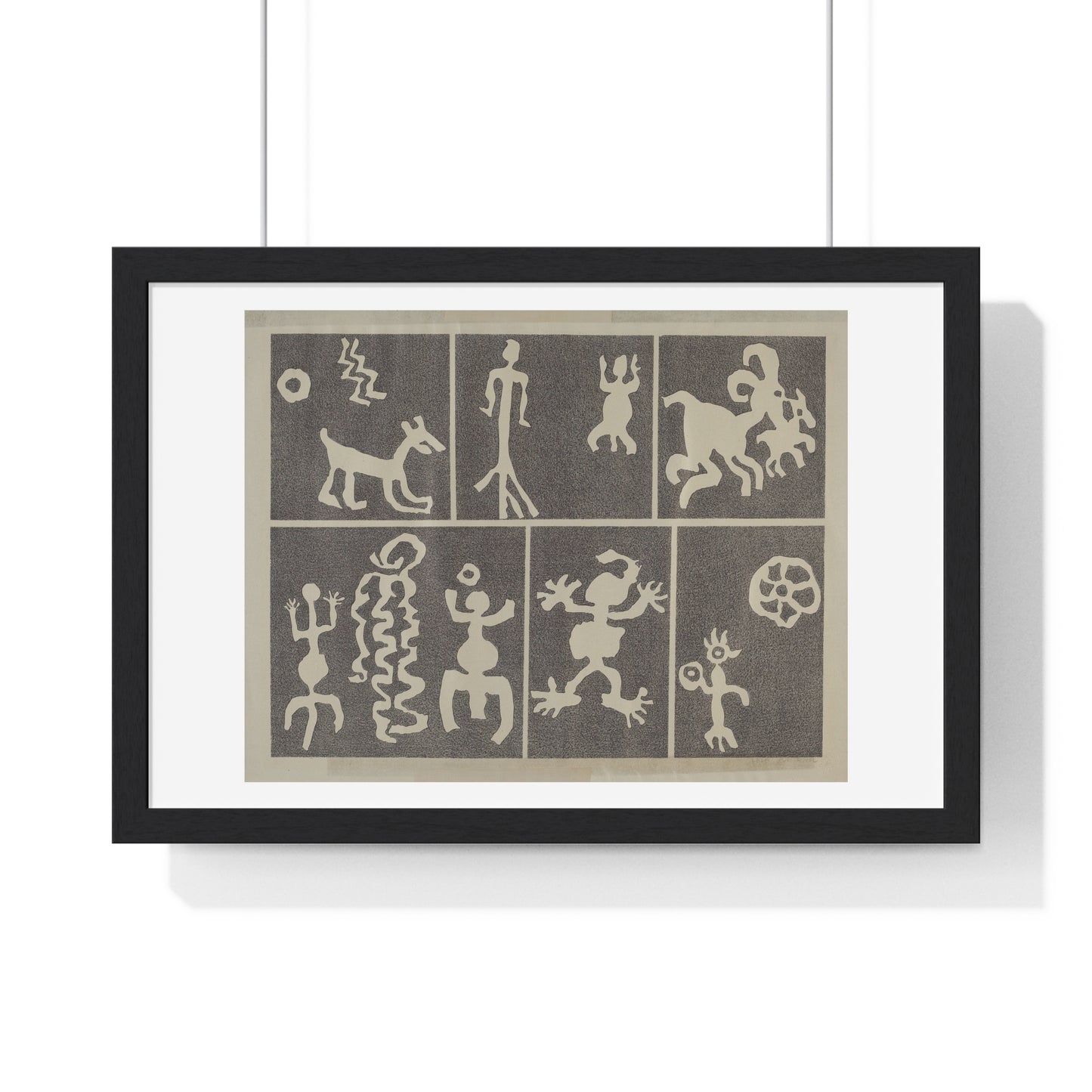 Petroglyph Design (1935-1942) by Lala Eve Rivol, from the Original, Framed Art Print