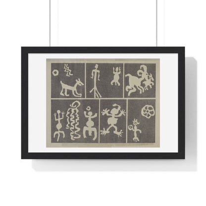 Petroglyph Design (1935-1942) by Lala Eve Rivol, from the Original, Framed Art Print