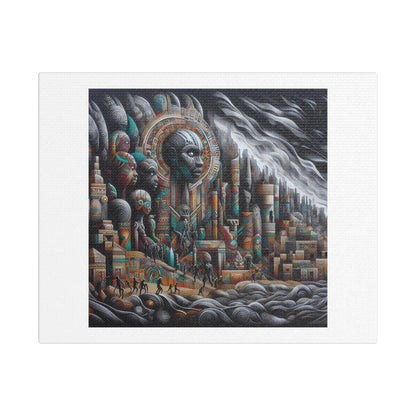 Dark Dystopian African Art 'Designed by AI' Print on Canvas