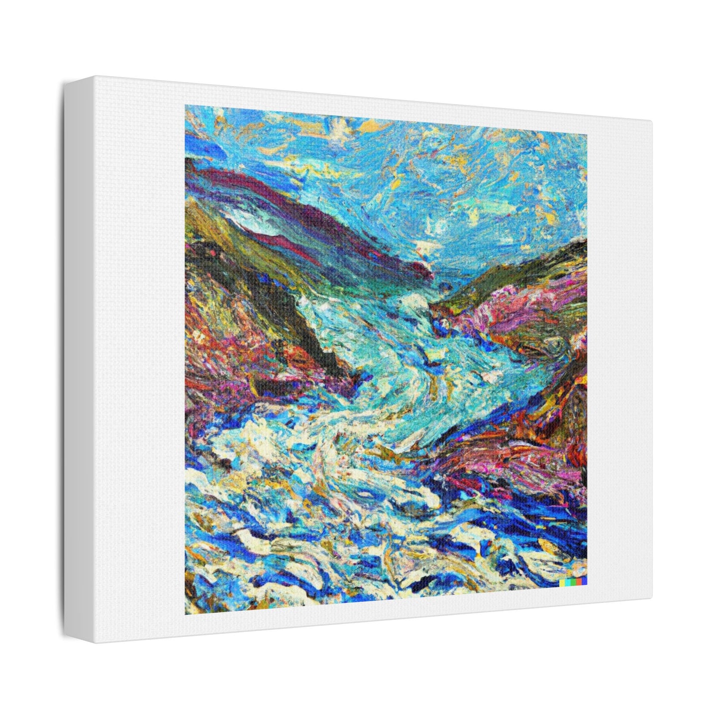 Abstract Oil Painting of a River 'Designed by AI' Art Print on Canvas