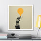 Innovation Hand Holding Light Bulb 'Designed by AI' Art Print on Canvas