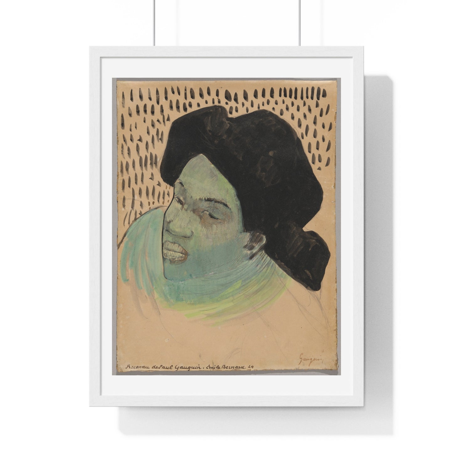 Head of a Tahitian Woman (circa 1892) by Paul Gauguin, from the Original, Framed Art Print