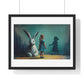 What the Rabbit Knew, the Girl Didn't 'Designed by AI' Framed Art Print