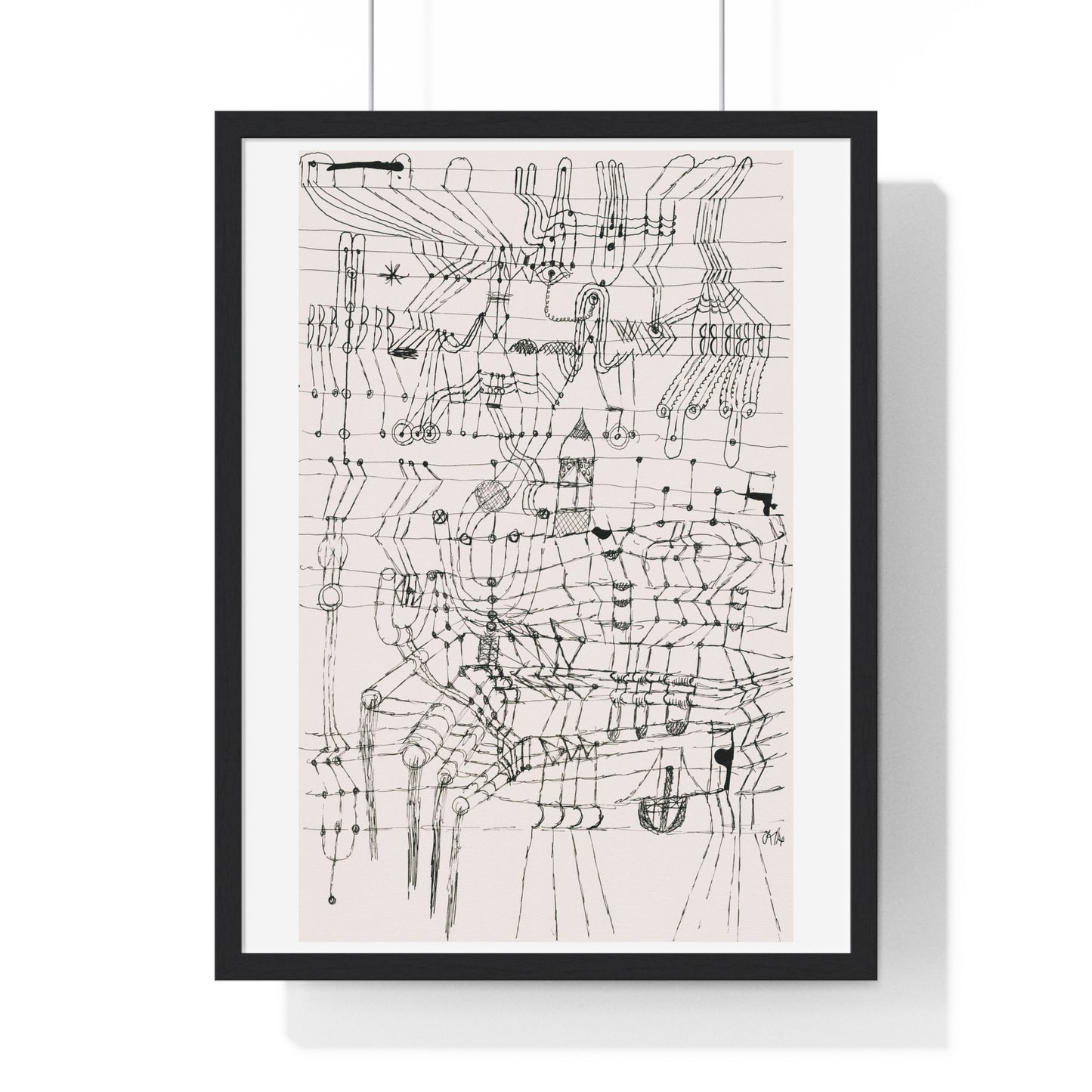 Drawing Knotted in the Manner of a Net (1920) by Paul Klee, from the Original, Framed Art Print