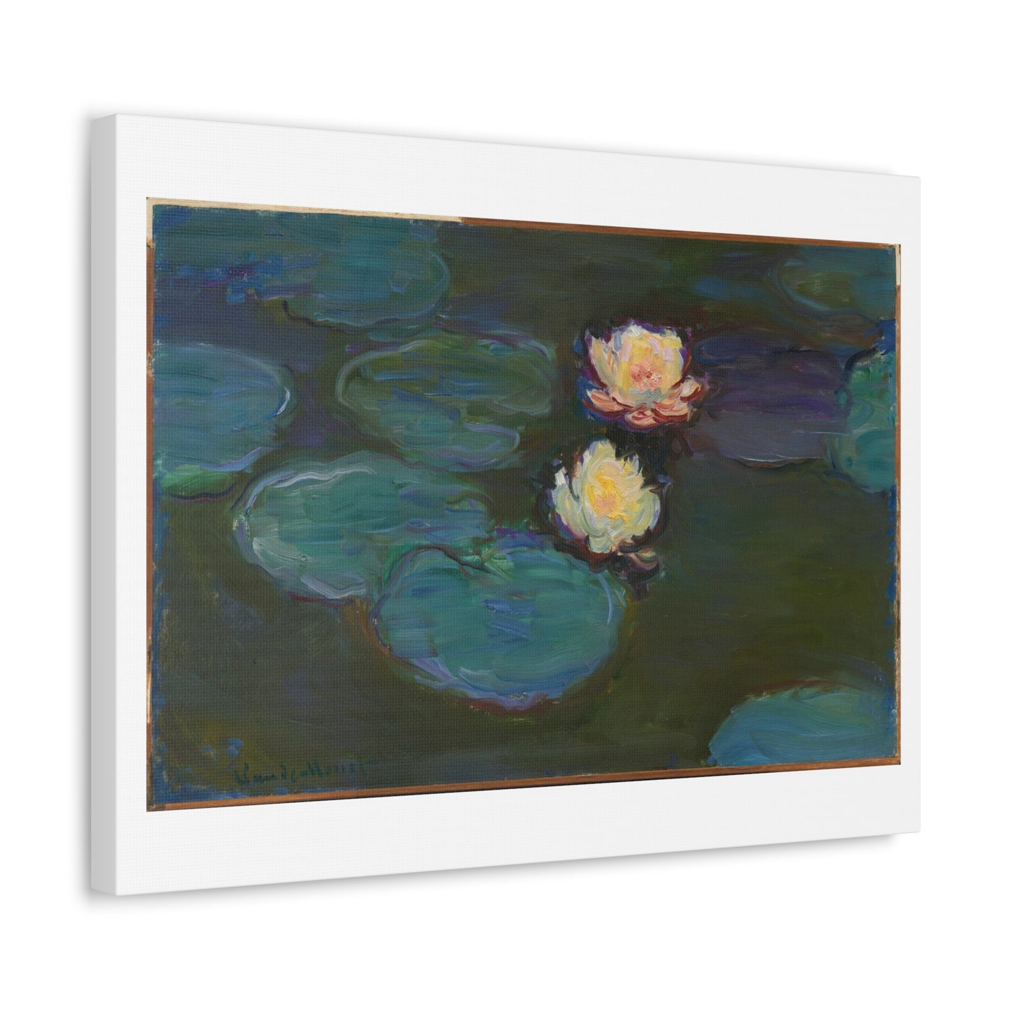 Nympheas (1916-1919) by Claude Monet from the Original, Art Print on Satin Canvas