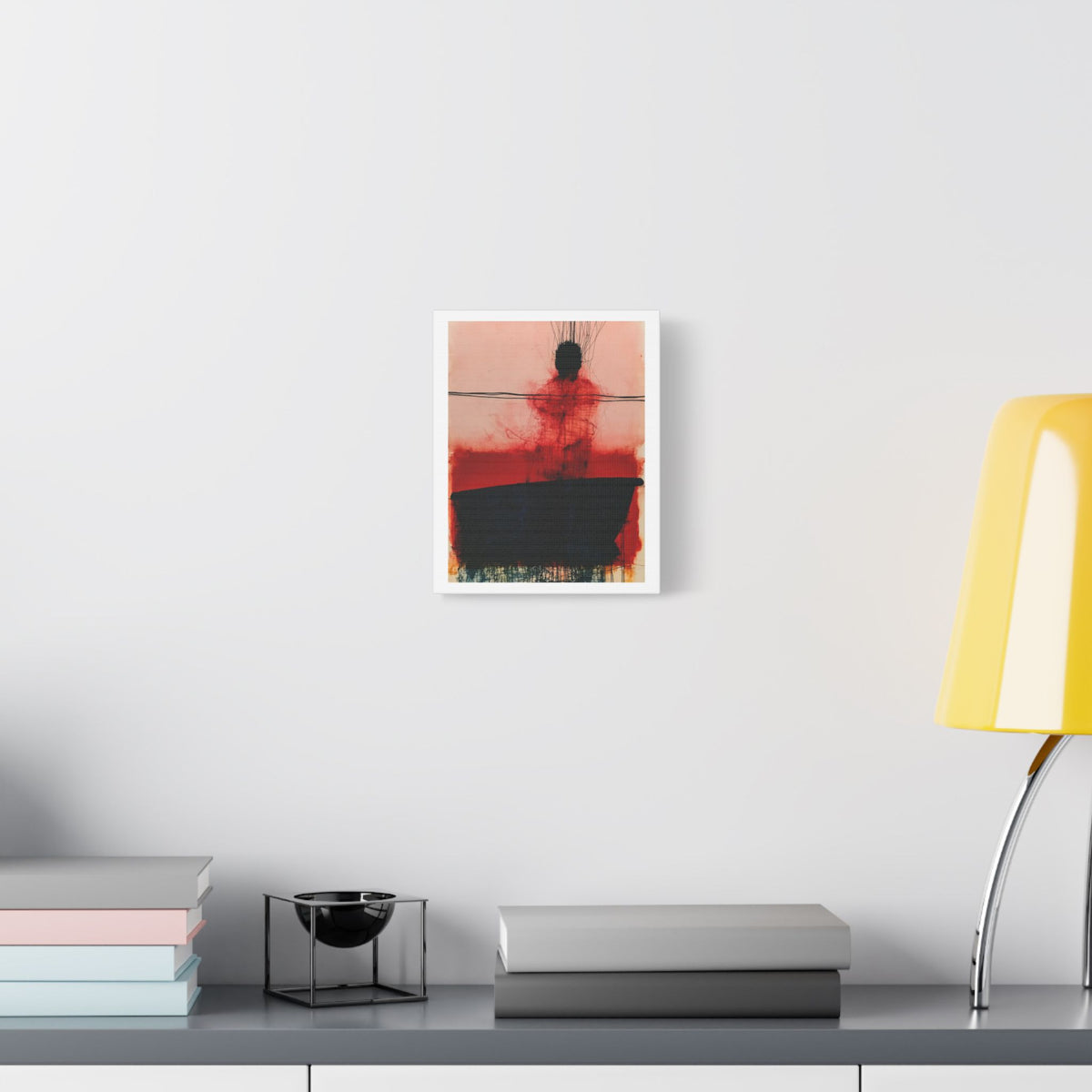 In a Boat, Neo-Surrealism, Art Print on Satin Canvas, Stretched