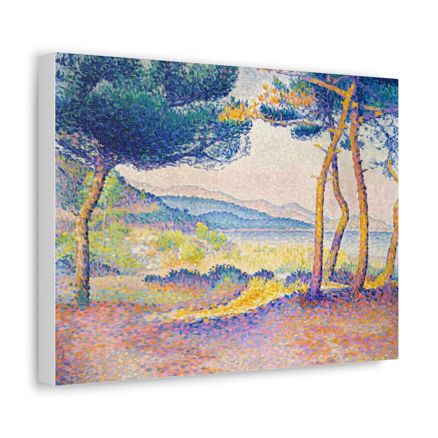 Pines Along the Shore (1896) by Henri-Edmond Cross, Art Print from the Original on Canvas